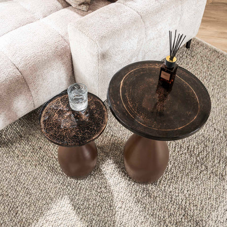 Table d'appoint Nova Cuivre Antique Goutte 60 cm 