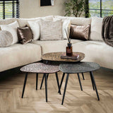 Ensemble de tables basses Marlo 3 Carré patine cuivre 