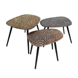 Ensemble de tables basses Marlo 3 Carré patine cuivre 