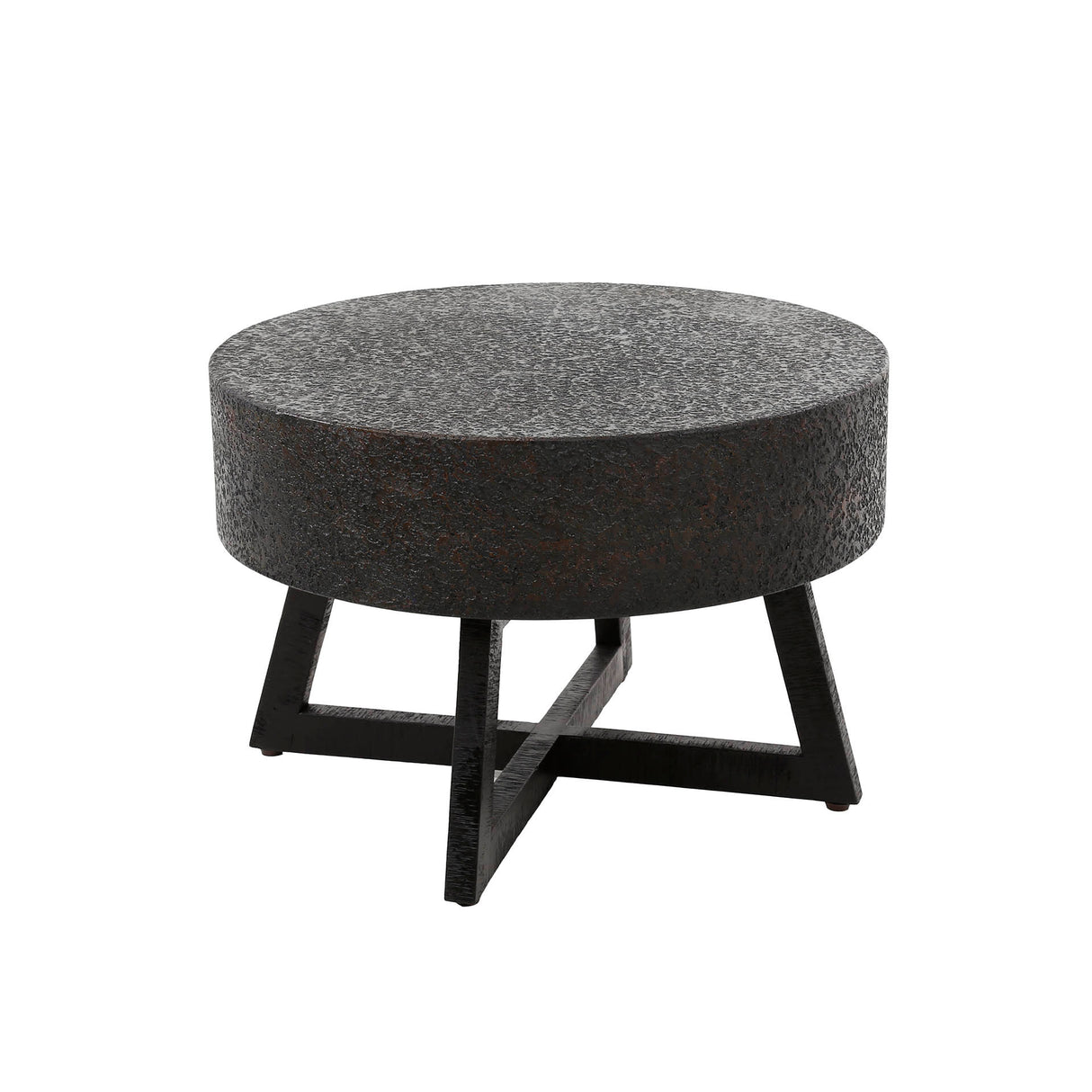 Table basse ronde Caro en bois d'acacia Ø60 cm noir