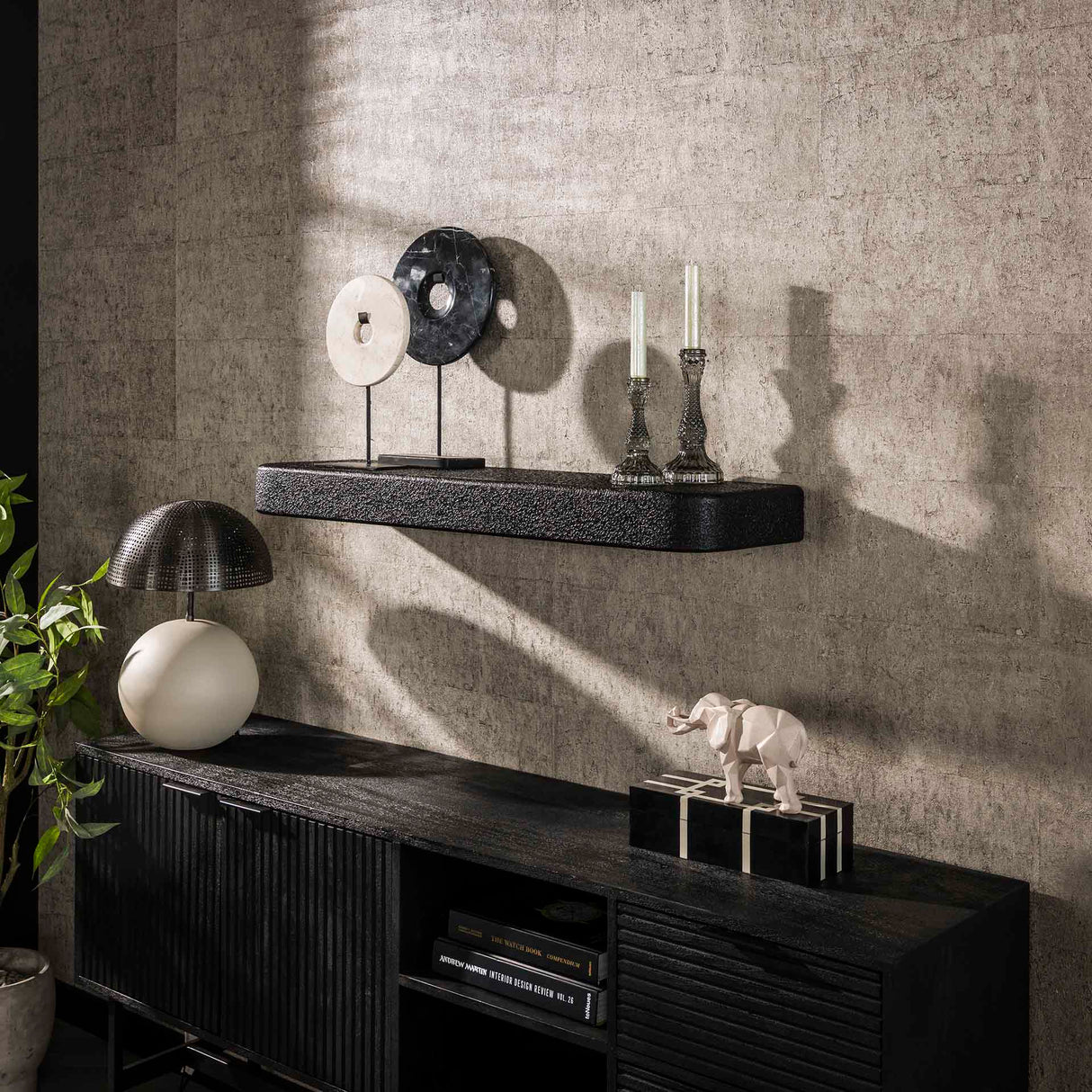 Étagère murale 100 cm Gris métallisé Aeris 