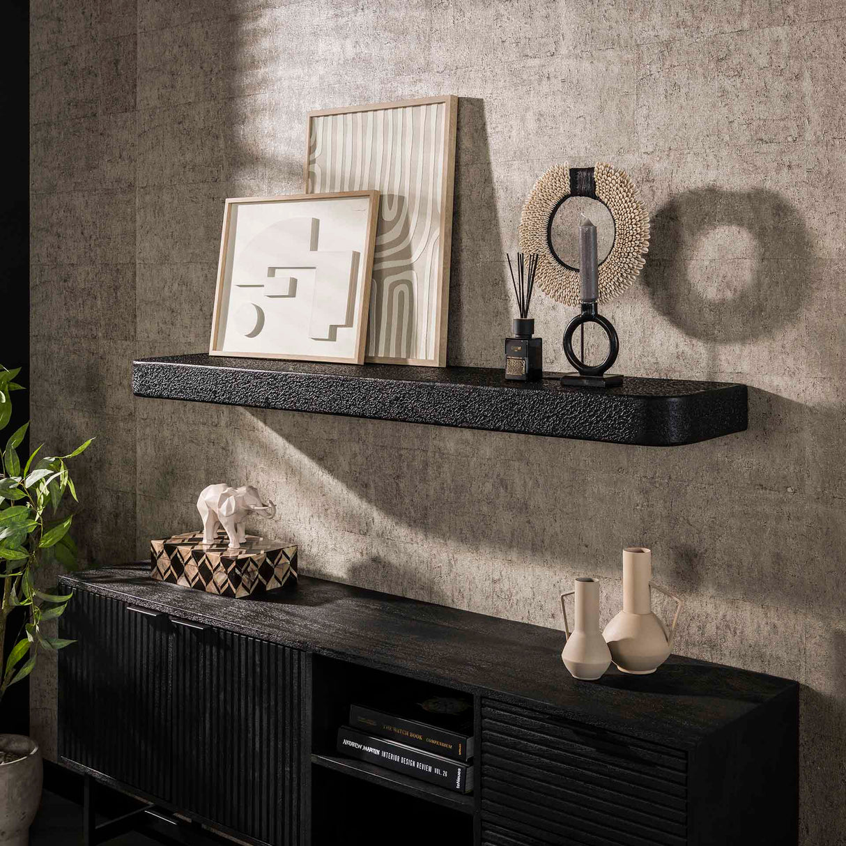 Étagère murale de 150 cm, gris métallisé Aeris 