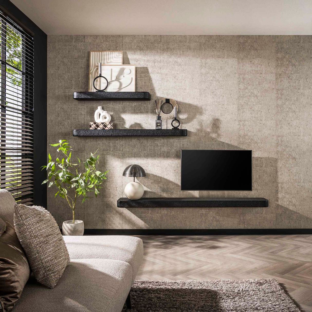 Étagère murale de 150 cm, gris métallisé Aeris 
