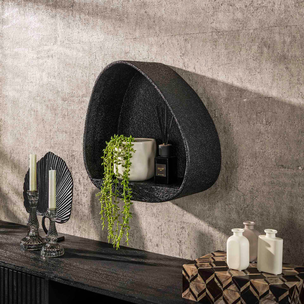 Étagère Triangle métallique gris foncé 42x21 cm Aeris 