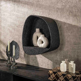 Étagère murale large en métal gris métallique 44x21 cm Aeris 