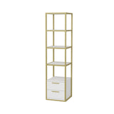 Bibliothèque Robbins Gold Gol White Mélamine 39x160x39 cm