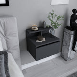 Table de chevet Alice Anthracite Mélamine 39.8x35x35 cm