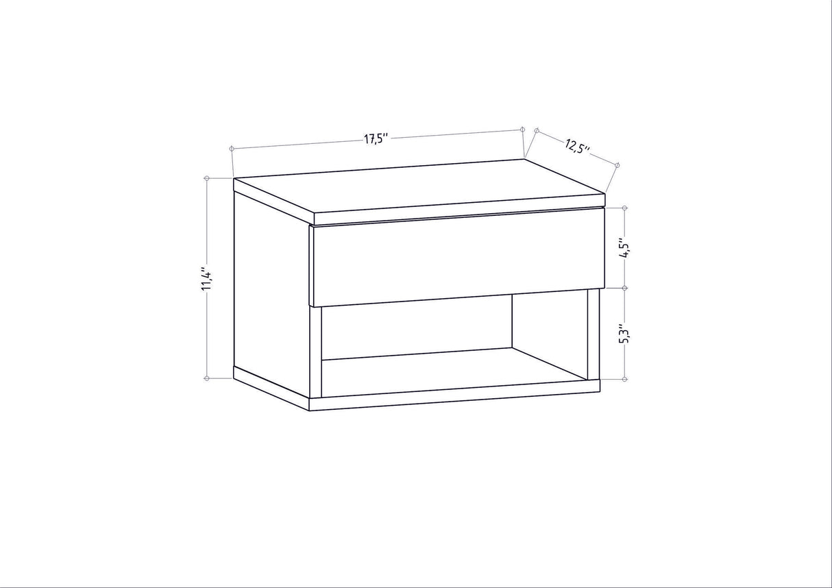 Table de chevet Jamot Mélamine blanche 44.6x31.9x31.9 cm