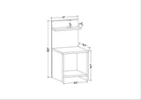 Ullman nachtkastje wit 35,6 x 37,4 x 72 cm Melamine gecoat houtcomposiet
