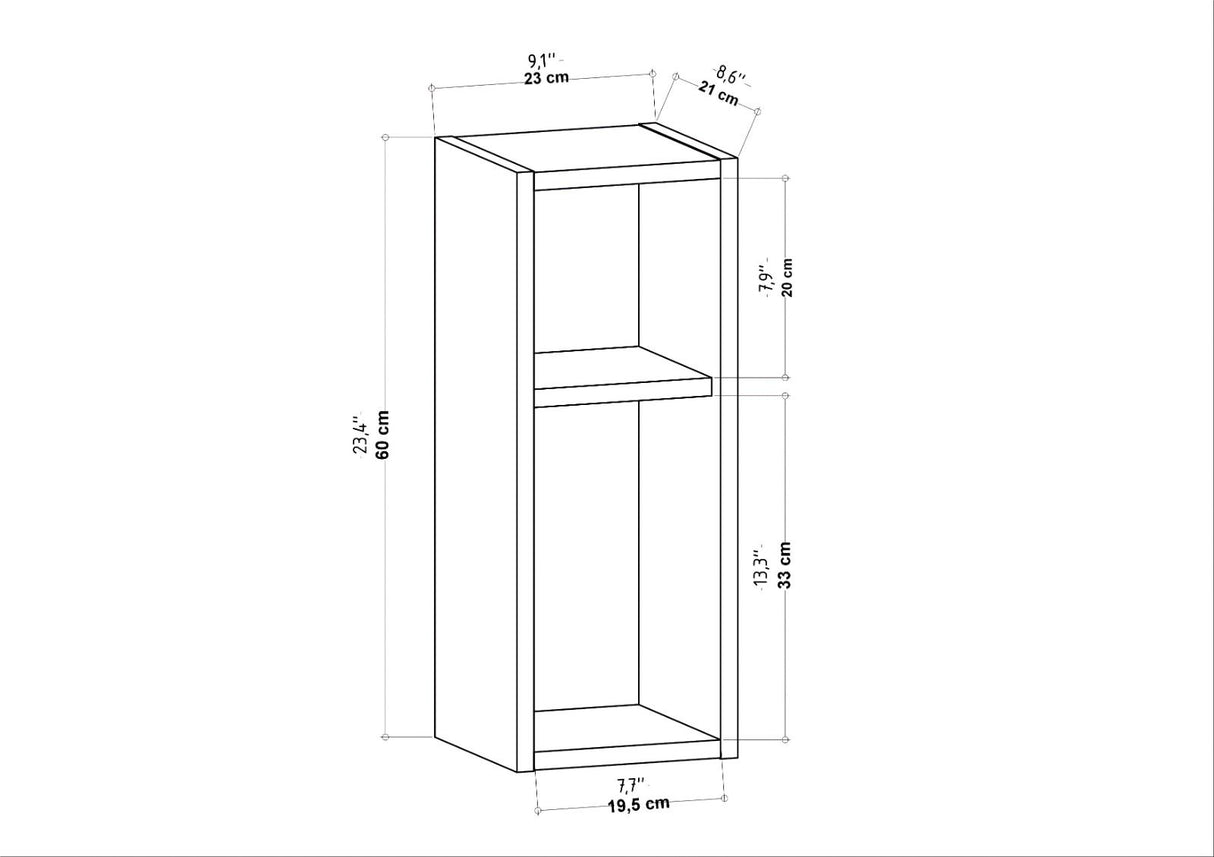 Sault wandplank wit 23,2 cm Melamine gecoat houtcomposiet