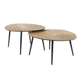 Ensemble de tables basses Arno, 2 pièces, de 77 à 80, or antique organique 