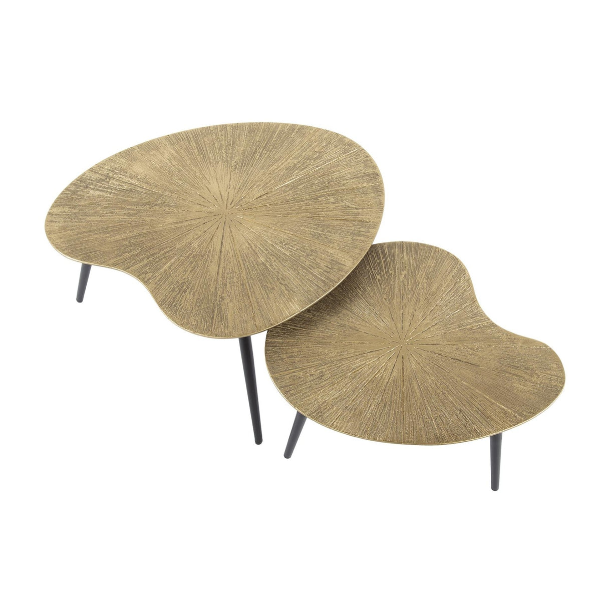 Ensemble de tables basses Nier – Métal Or Antique (2 pièces) 