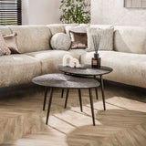 Ensemble de tables basses Juno Bronze foncé Métal - Ensemble de 2 