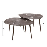 Ensemble de tables basses Juno Bronze foncé Métal - Ensemble de 2 