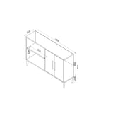 Ahart Console eikenlook met gouden accenten 120 cm Saffier eikenlook en goud Melamine gecoat houtcomposiet