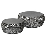 Ensemble de table basse de 2 nickel noir Nola