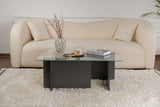 Table basse moderne rectangulaire Vetroni Anthracite - Verre - 105x65 cm 
