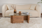 Rechthoekige Moderne Salontafel Vetroni Atlantisch Dennenhout Look - Glas - 105x65 cm