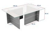 Rechthoekige Moderne Salontafel Vetroni Atlantisch Dennenhout Look - Glas - 105x65 cm