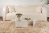 Salontafel Wit Melamine Glas Opal 105x65x30 cm