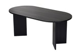 Table à manger Sablin en bois noir 180x89,5x75 cm en mélamine 
