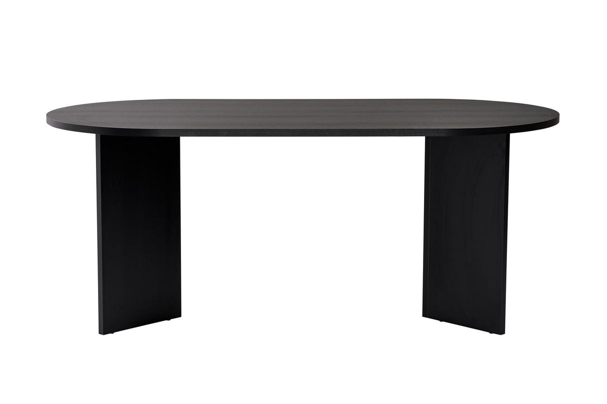Table à manger Sablin en bois noir 180x89,5x75 cm en mélamine 