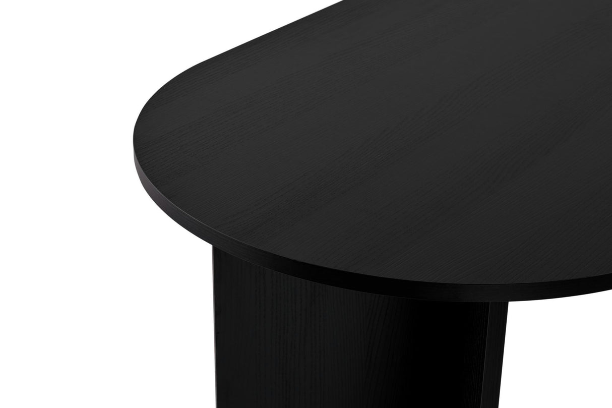 Table à manger Sablin en bois noir 180x89,5x75 cm en mélamine 