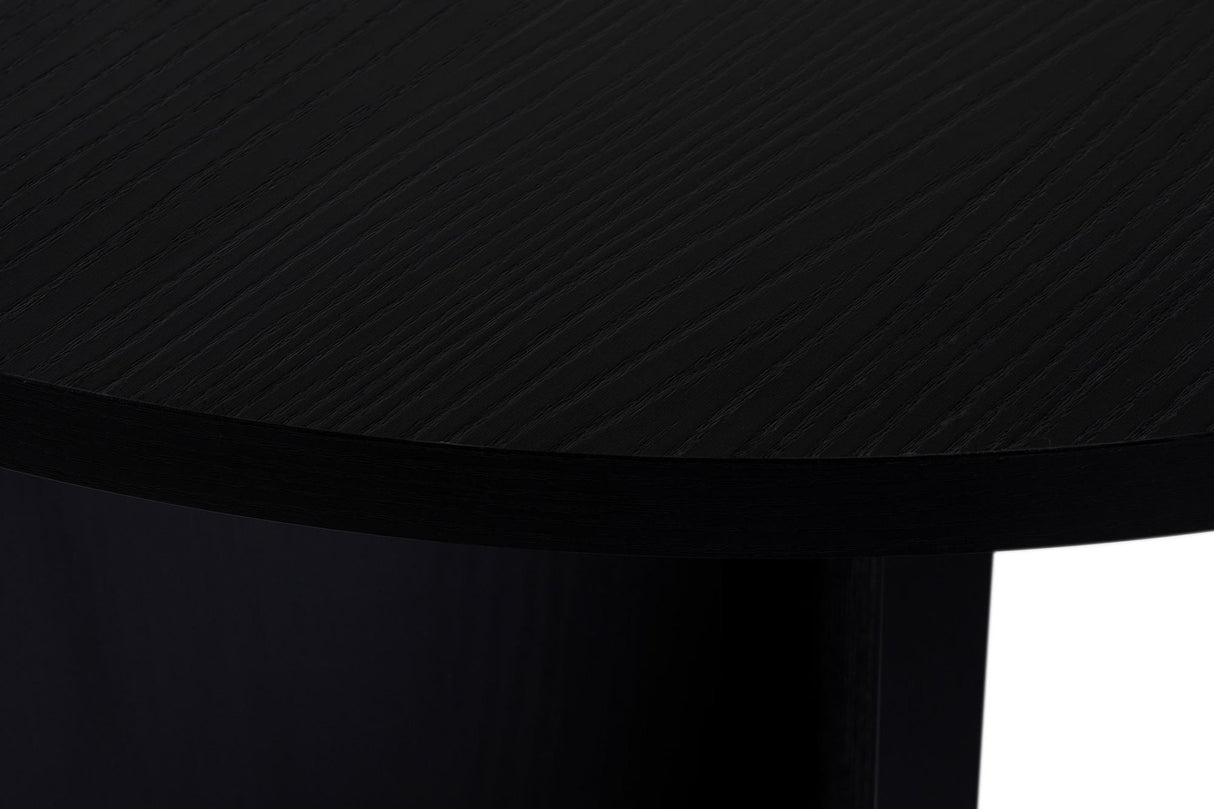 Table à manger Sablin en bois noir 180x89,5x75 cm en mélamine 