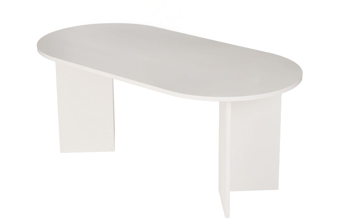 Sablin Table à manger en bois blanc 180x89,5x75 cm Bois Blanc Mélamine 