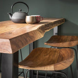 Tabouret de bar industriel en bois d'acacia Elly - Hauteur d'assise 71 cm - Sans dossier 