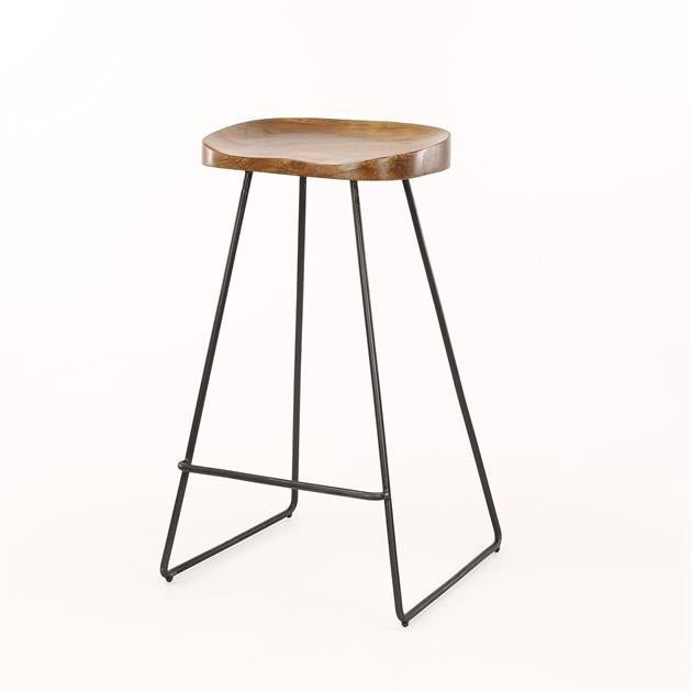 Tabouret de bar Lenn bois d'acacia Set de 4