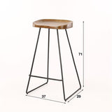 Tabouret de bar Lenn bois d'acacia Set de 4