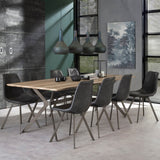 Ensemble de 4 chaises de salle à manger Siena Saddle PU noir 