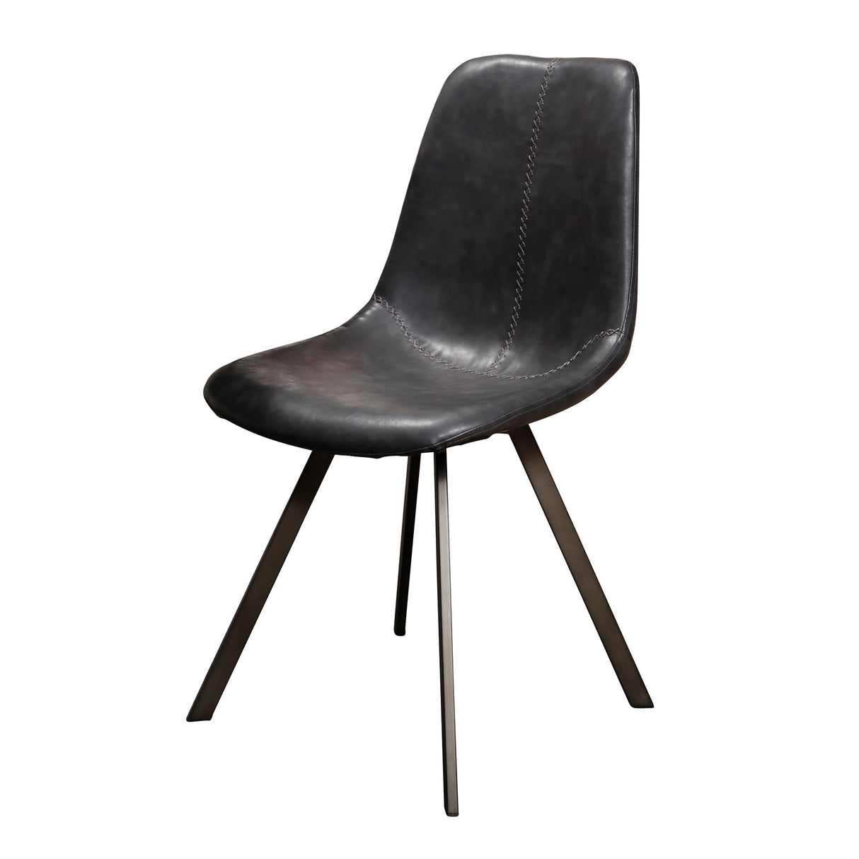 Chaise de salle à manger Zwart Siena Saddle PU Similicuir 