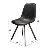 Chaise de salle à manger Zwart Siena Saddle PU Similicuir 