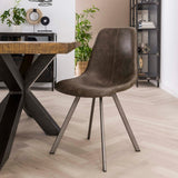 Chaise de salle à manger Taupe Siena Saddle PU Similicuir 