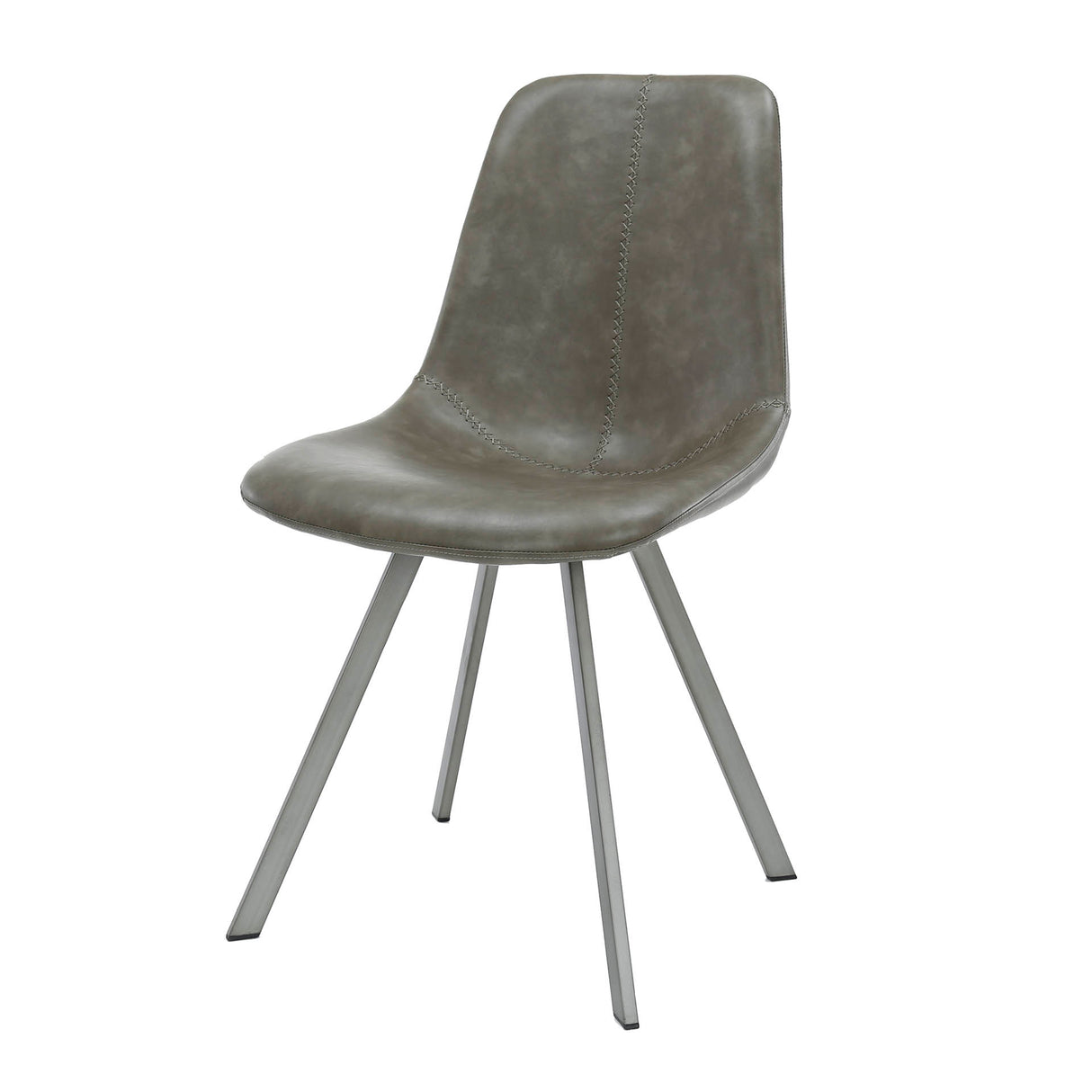Chaise de salle à manger Taupe Siena Saddle PU Similicuir 