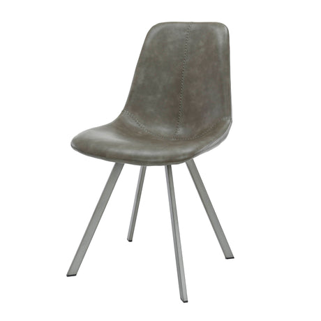 Chaise de salle à manger Taupe Siena Saddle PU Similicuir 
