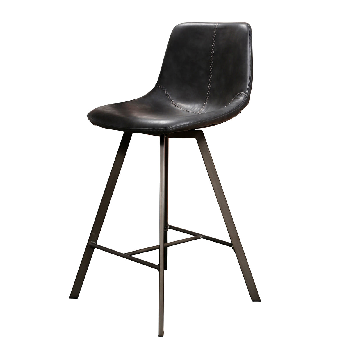 Ensemble de 4 tabourets de bar Siena Saddle PU noir 