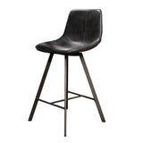 Ensemble de 4 tabourets de bar Siena Saddle PU noir 