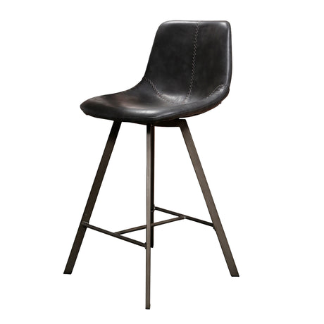 Tabouret de bar Siena Noir Saddle PU Similicuir 