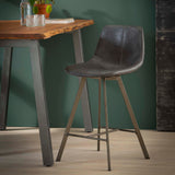 Ensemble de 4 tabourets de bar Siena Saddle PU noir 