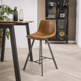 Tabouret de bar industriel Benjie en simili cuir ensemble de 4