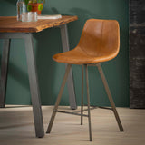Ensemble de 4 tabourets de bar Siena Saddle PU brun 