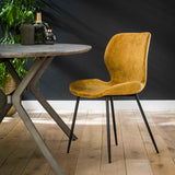 Lot de 4 chaises de salle à manger Argo Velours or 