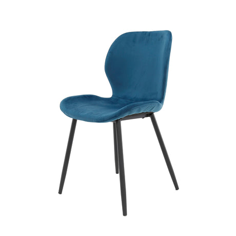 Chaise de salle à manger élégante Argo Velvet Bleu - Sans accoudoirs 