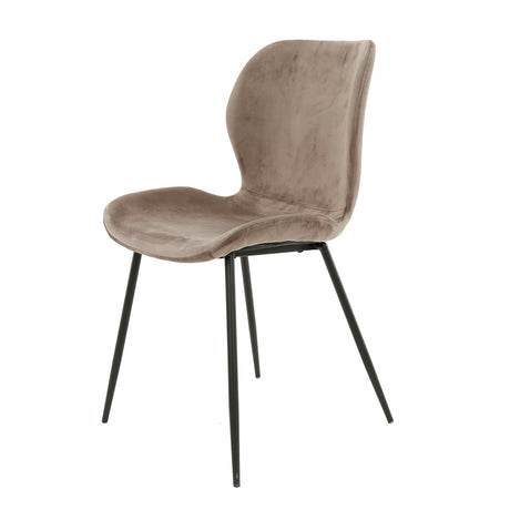 Chaise de salle à manger élégante Argo Velvet Champagne - Sans accoudoirs 