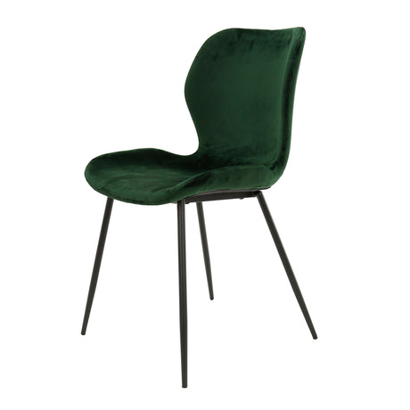 Chaise de salle à manger élégante Argo Velvet Vert - Sans accoudoirs 