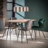 Chaise de salle à manger élégante Argo Velvet Vert - Sans accoudoirs 