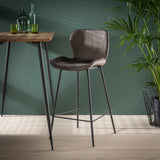 Ensemble de 4 tabourets de bar Argo Velours Anthracite 